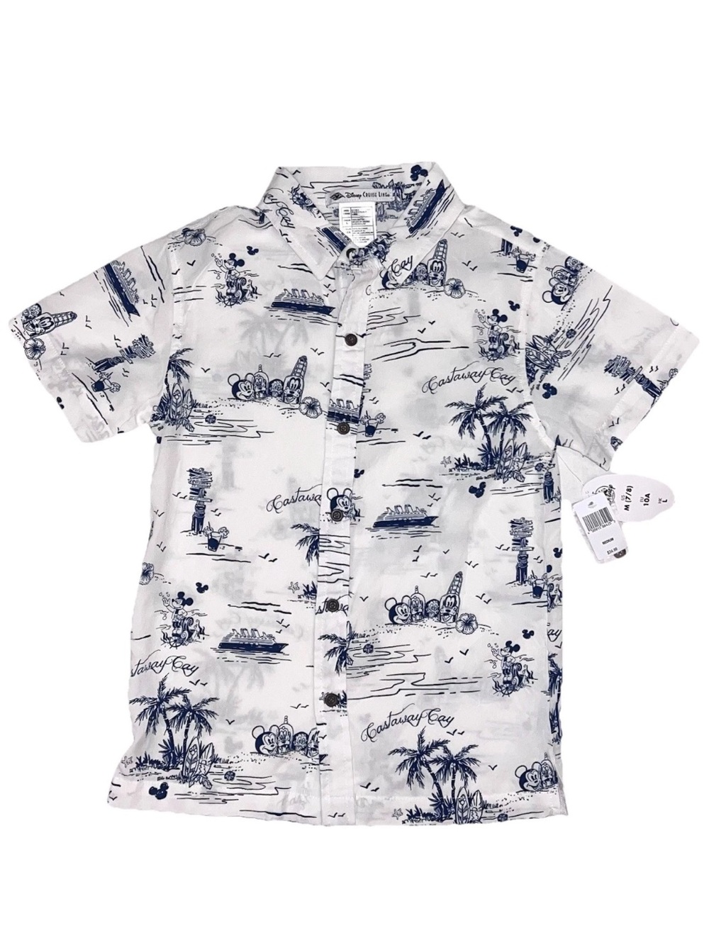 Disney Cruise Line NEW Boys Youth Castaway Cay Shirt Sz M